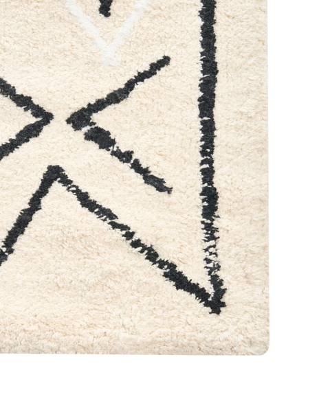 Badematte UNTLA Beige - Schwarz - Naturfaser - 60 x 90 cm