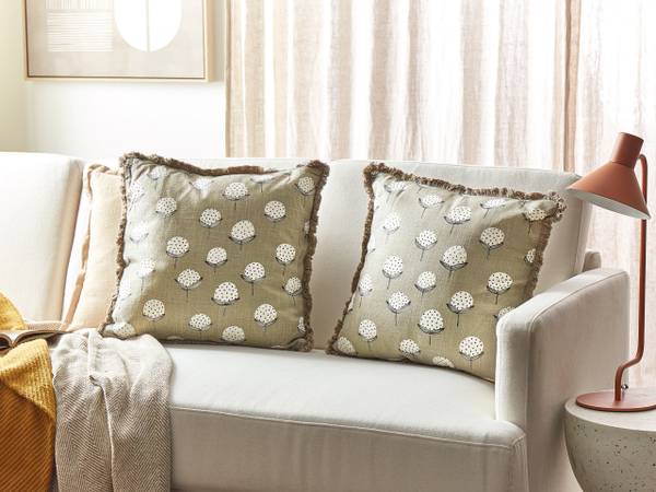 Dekokissen PSILOTALES 2-tlg Beige - Weiß - Naturfaser - 45 x 15 x 45 cm