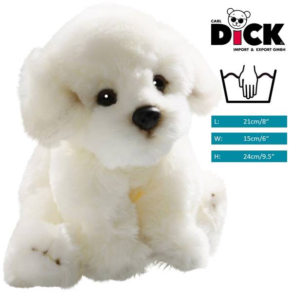Kuscheltier Bichon Hund Weiß - Kunstfell - 15 x 24 x 21 cm