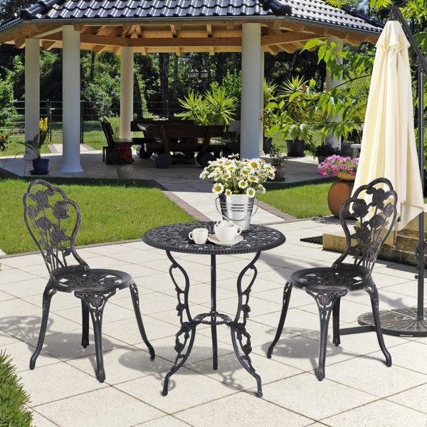 Gartenstühle 3er-Set 84B-029 Braun - Aluminium - 60 x 67 x 60 cm