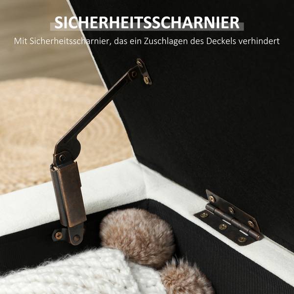 Sitzbank 838-540V01CW Weiß - Textil - 50 x 43 x 115 cm