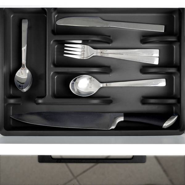 Besteckeinsatz Schwarz - Kunststoff - 26 x 6 x 36 cm