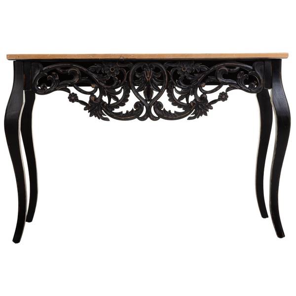 Eingangstisch 4523351875 Schwarz - Massivholz - 111 x 77 x 40 cm