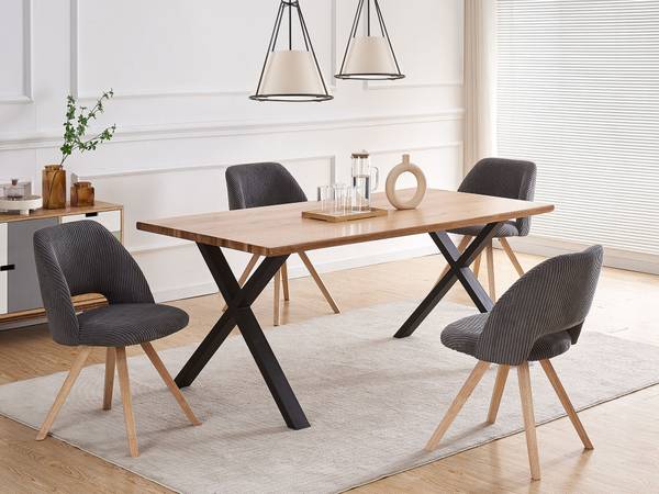 Eetkamerstoel MARY set van 2 antracietkleurig