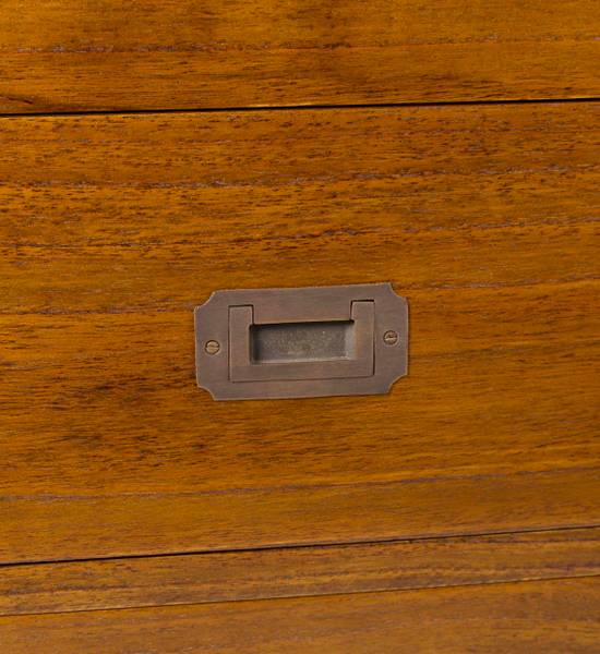 NACHTTISCH RECHTE TREPPE L 70 cm Braun - Holz teilmassiv - 70 x 70 x 35 cm
