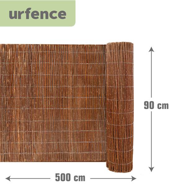 Catral Sichtschutzmatten Aus Weide – 5x5 Meter, Naturbraun, Mit Draht Verflochten