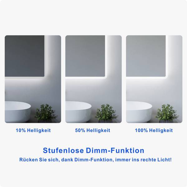 LED Badezimmerspiegel Touch/Wandschalter 80 x 60 cm
