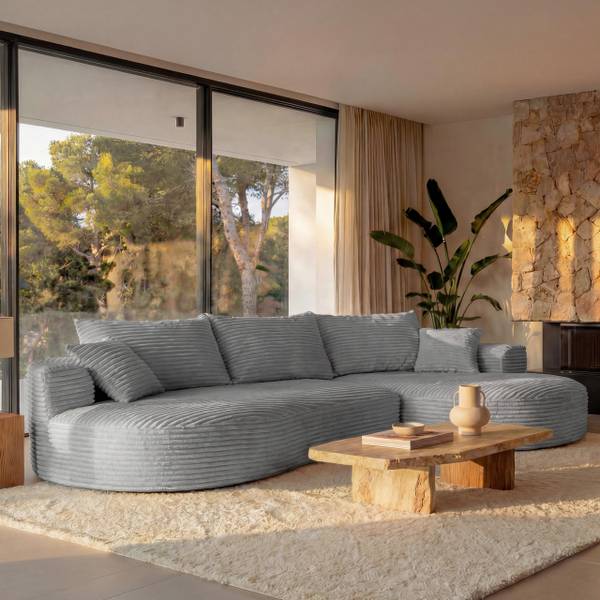 Sofa-Garnitur P19 Hellgrau