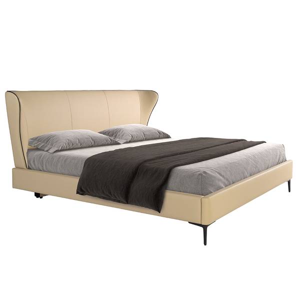 Bett 7175 Beige - Polyester - Kunstleder - Kunstharz - 220 x 110 x 217 cm