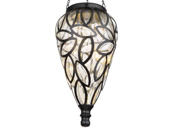 2erSet LED Solarhängeleuchten, Höhe 50cm Schwarz - Metall - Kunststoff - 14 x 50 x 14 cm