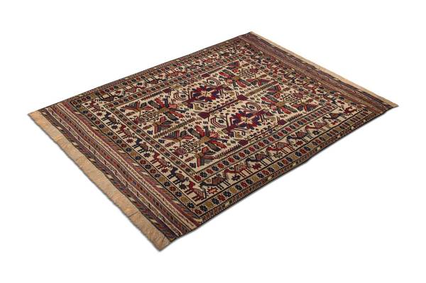 Kelimteppich Morgenland Beige - Wolle - 185 x 1 x 276 cm