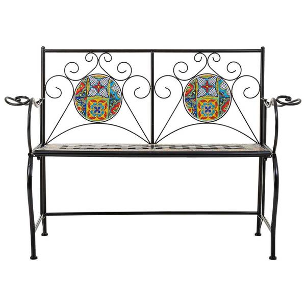 Bank Nomi Schwarz - Metall - 110 x 88 x 50 cm