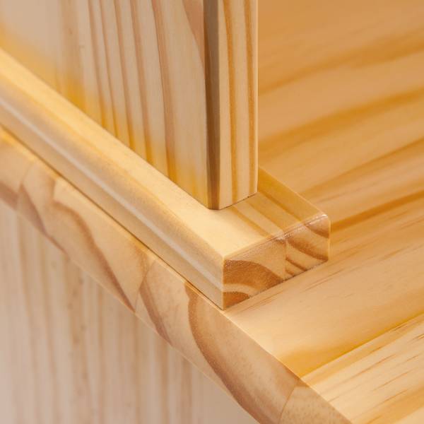 Vitrinenschrank Alican Braun - Massivholz - 88 x 198 x 43 cm