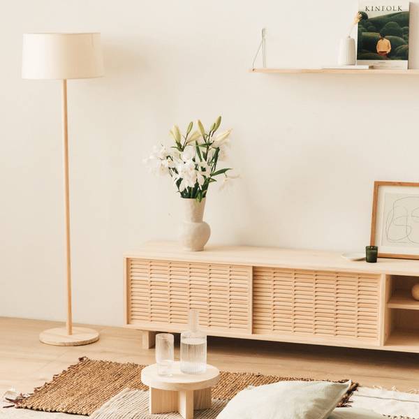 TV-Lowboard Galera Unlackiert Braun - Kiefer - 150 x 45 x 35 cm