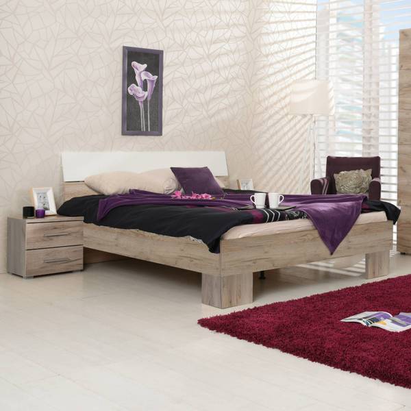 Doppelbett 2159 Braun - Holzwerkstoff - 165 x 92 x 210 cm