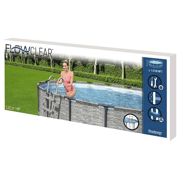 Pool Sicherheitsleiter 93340 Grau - Metall - Kunststoff - 1 x 122 x 1 cm