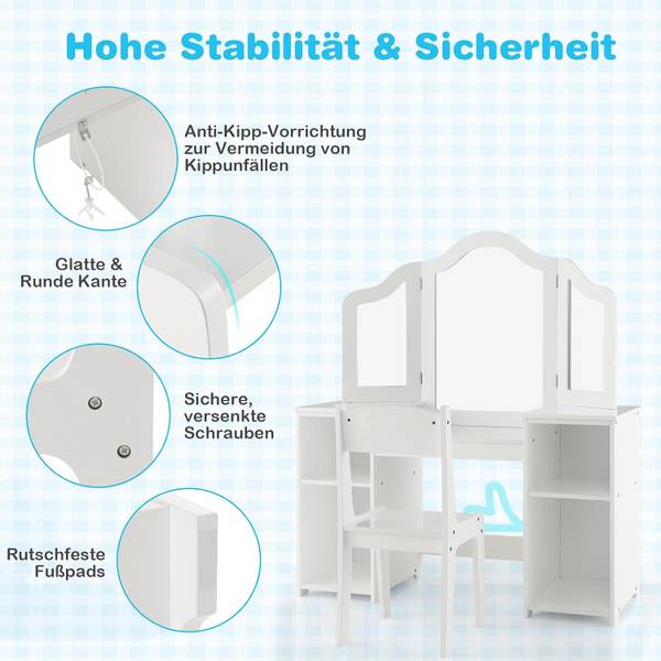 Kinder Schminktisch-Set Weiß