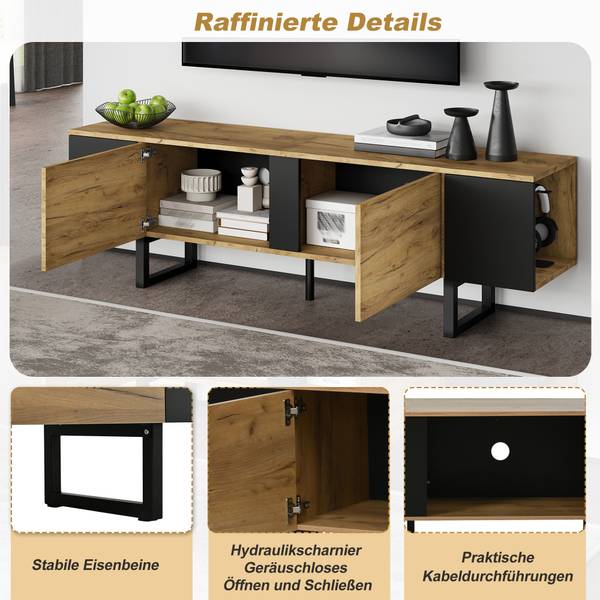 TV-Lowboard NEXUSQUASARXX Braun - Holzwerkstoff - 180 x 55 x 40 cm