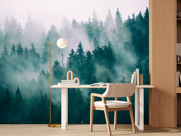 Fototapete Nebel Wald Natur Bäume 300 x 210 x 210 cm