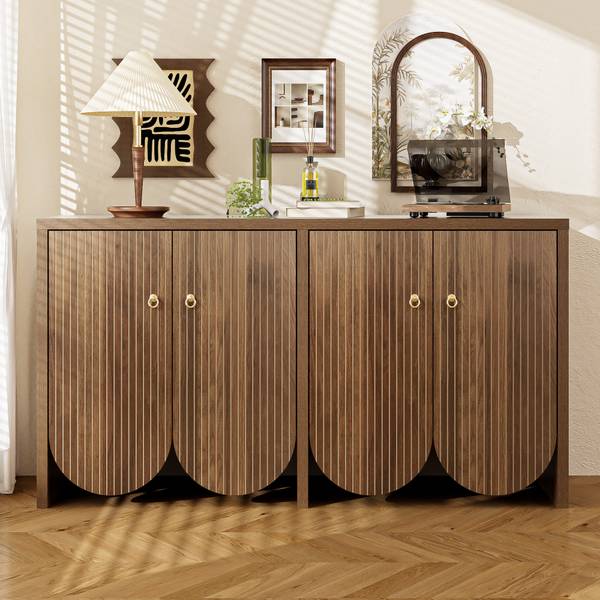 Sideboard Coeus Ⅱ Braun - Holzwerkstoff - Metall - 147 x 80 x 147 cm
