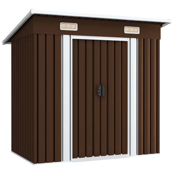 Gartenschuppen 47027 Braun - Metall - 194 x 181 x 121 cm