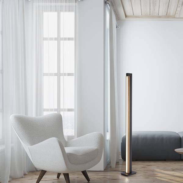 LED Stehleuchte PURE Lines Floor Braun - Metall - 16 x 156 x 22 cm