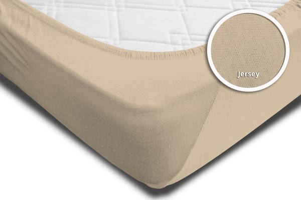 Kinder Baby Bettlaken beige 60-70x140 cm Beige - Jersey - 70 x 2 x 140 cm
