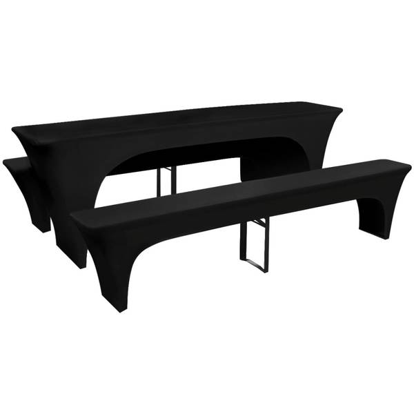 Tischhusse ALAU 3-tlg. Schwarz - Tiefe: 70 cm