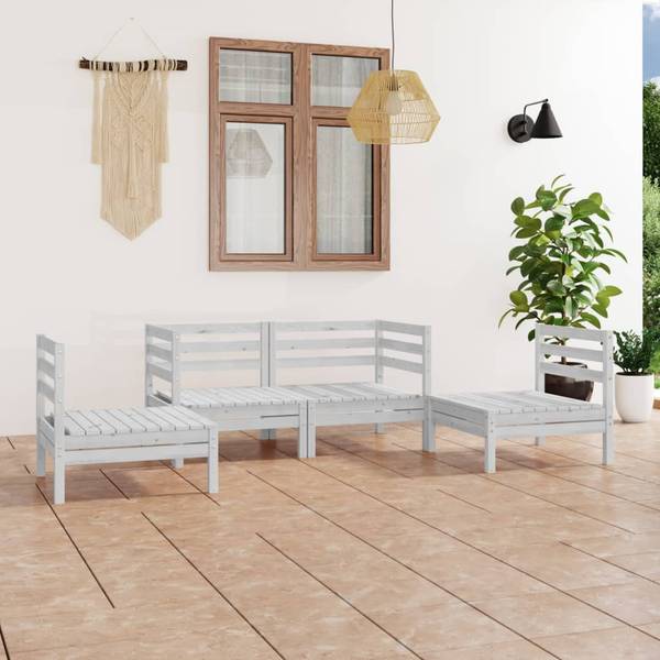 Salon de jardin  3010479 (lot de 4) Blanc - Pin - 64 x 63 x 64 cm
