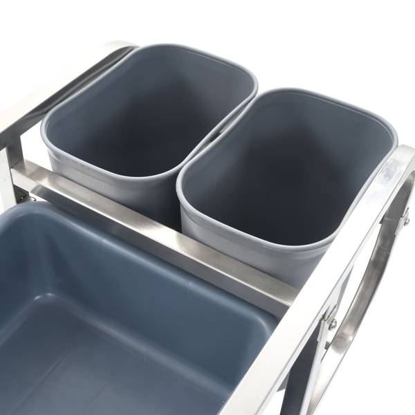 Servierwagen XT3484 Silber - Metall - 44 x 93 x 82 cm