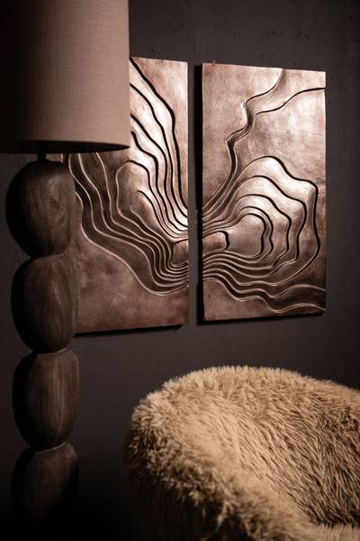 Wandpaneel ERIKE Braun - Metall - 3 x 90 x 100 cm