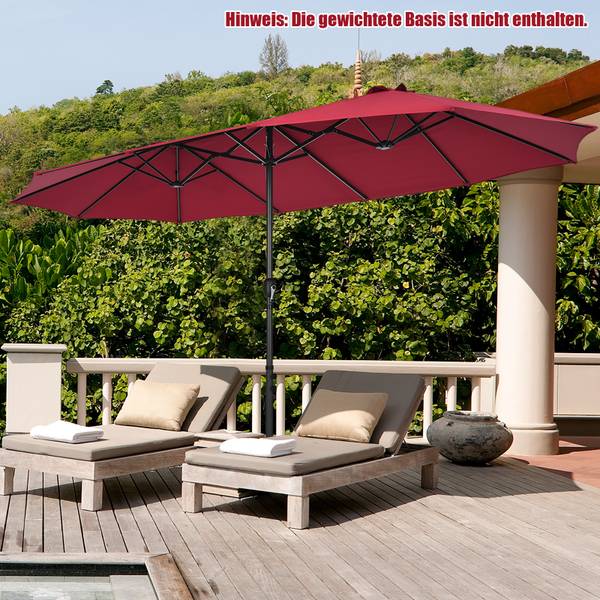 Sonnenschirm ZB33825 Rot - Metall - 280 x 245 x 470 cm