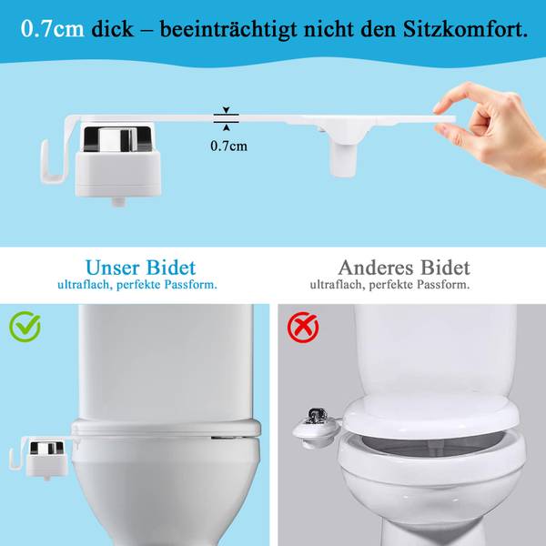 Bidet-Einsatz für Toilette EB101 Weiß - Kunststoff - 16 x 10 x 31 cm