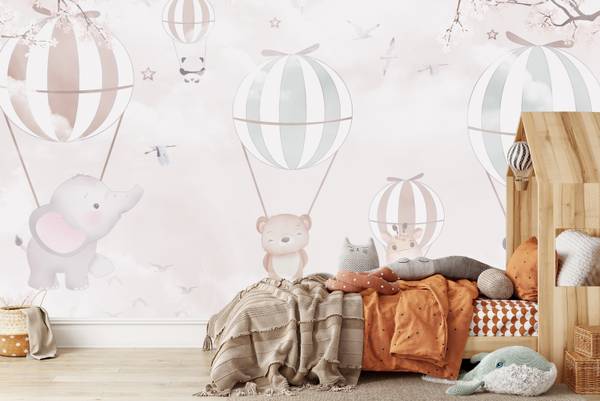 Vlies-Fotobehang BALLONNEN Bloemen 368 x 254 x 254 cm