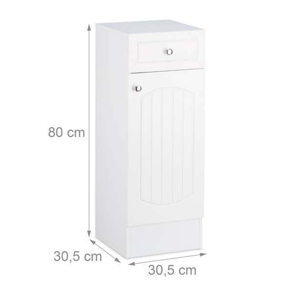 Weißer Badschrank Silber - Weiß - Holzwerkstoff - 31 x 80 x 31 cm