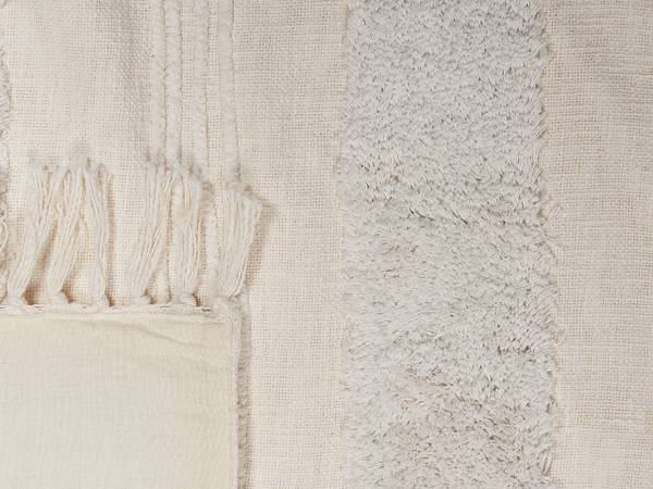 Kuscheldecke RAEBARELI Beige - Naturfaser - 130 x 1 x 180 cm