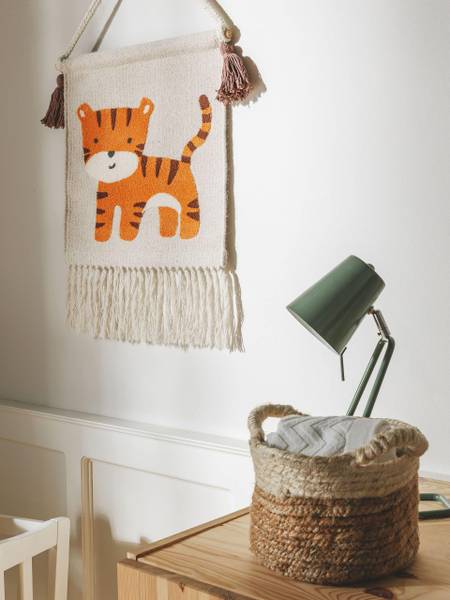Wanddeko Savannah Orange - Naturfaser - 40 x 1 x 40 cm
