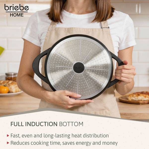 Kochtopf Set BRI-MGK12S (8-teilig) Schwarz - Aluminium