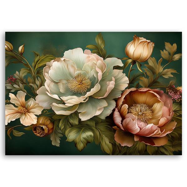 Canvas schilderij Bloemen 100 x 70 cm
