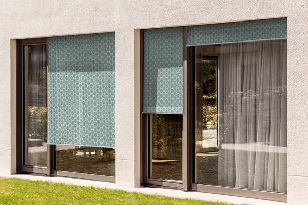 Außenrollo Folia Regula Türkis - Textil - 40 x 180 x 1 cm