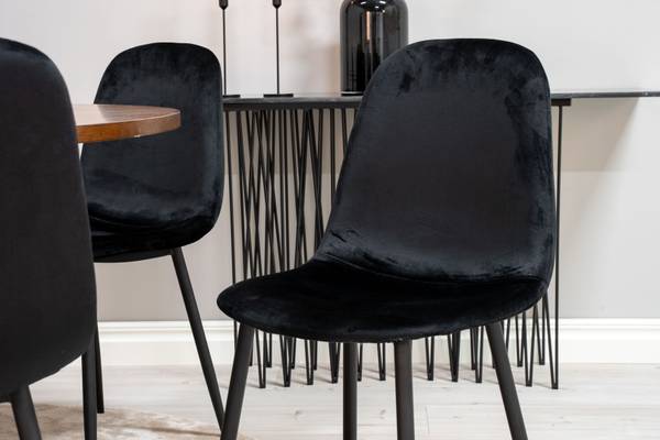 Essgruppe Copenhagen 8 Schwarz - Massivholz - 140 x 74 x 140 cm