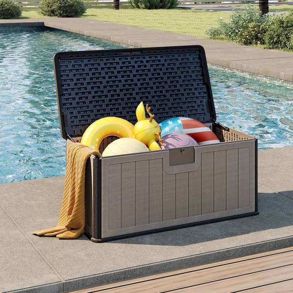 Gartenbox ZB34827 Schwarz - Braun - Metall - 64 x 59 x 130 cm
