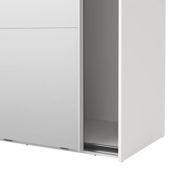 Schiebetürenschrank Catania (2-türig) Weiß - Holzwerkstoff - Textil - 119 x 221 x 67 cm