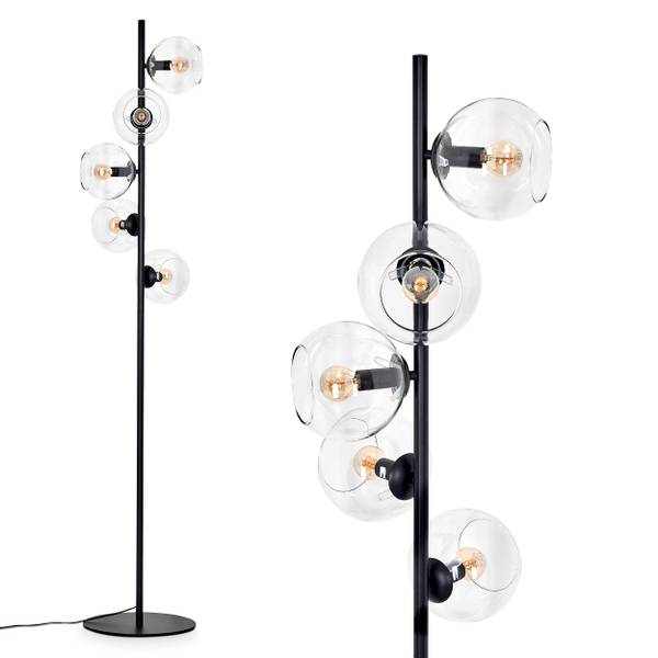 Stehlampe Cesaro Aluminium - Klarglas - 31 x 160 x 31 cm