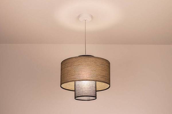 Hängeleuchte Twin Beige - Schwarz