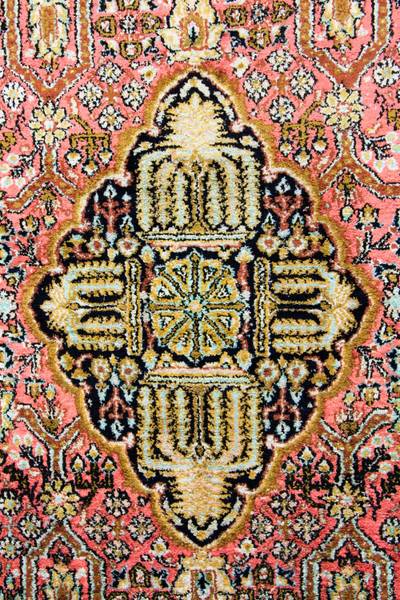 Handgeknüpft Kurzflorteppiche Pink - Seide - 105 x 1 x 169 cm