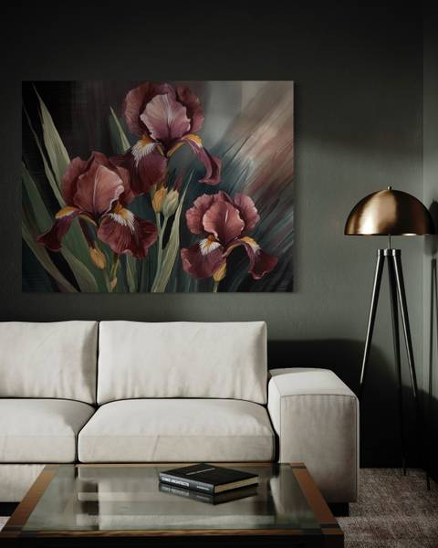 Wandbild blumen pflanzen botanik 60 x 40 cm