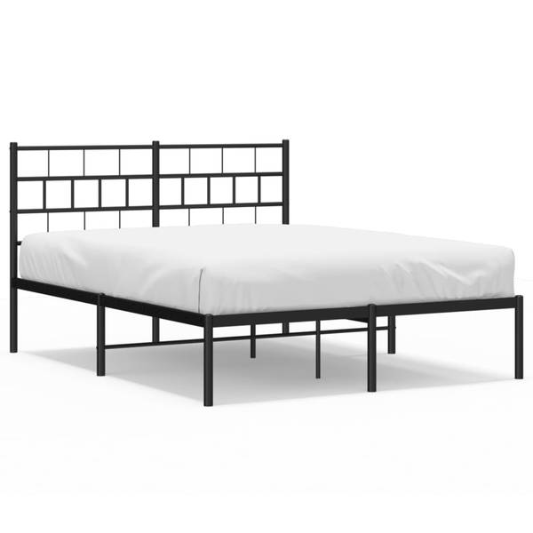 Bettgestell mit Kopfteil X279 Schwarz - Metall - 125 x 90 x 207 cm