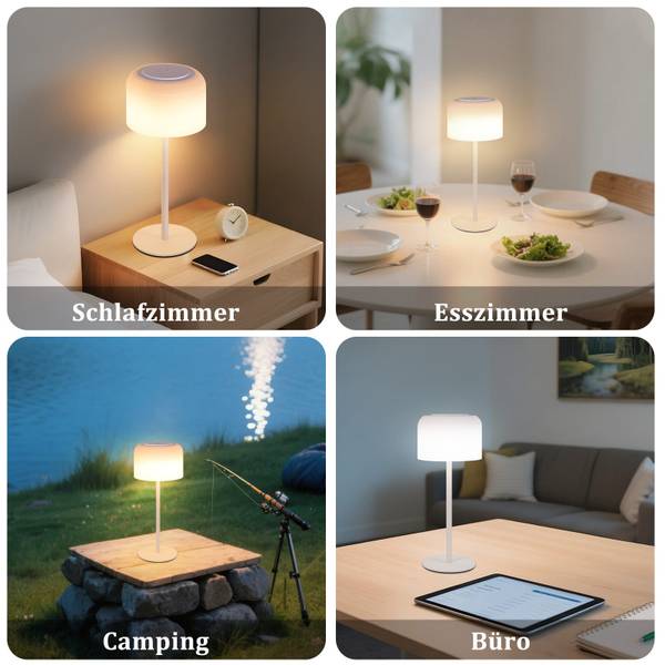 Tischlampe phky Dimmbar Weiß - Polycarbonat - 11 x 31 x 13 cm