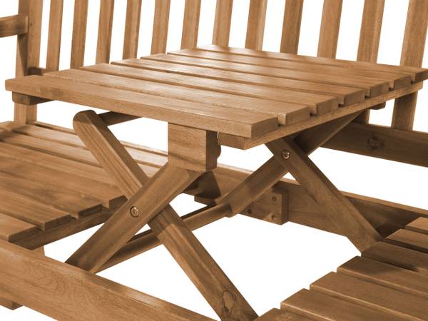 Gartenbank HILO Braun - Massivholz - 150 x 102 x 54 cm